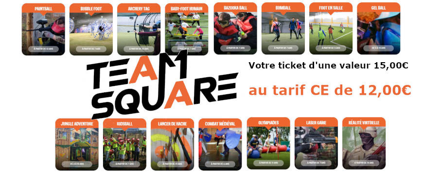 réduction ticket activités Team Square